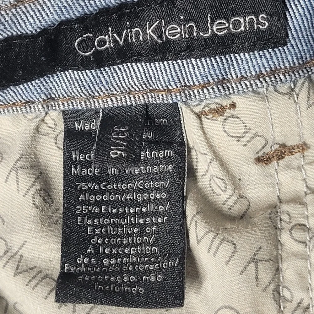 Calvin‎ Klein Boot Cut Stretch Shape Jeans Womens Sz 33/16 Blue Denim High Rise